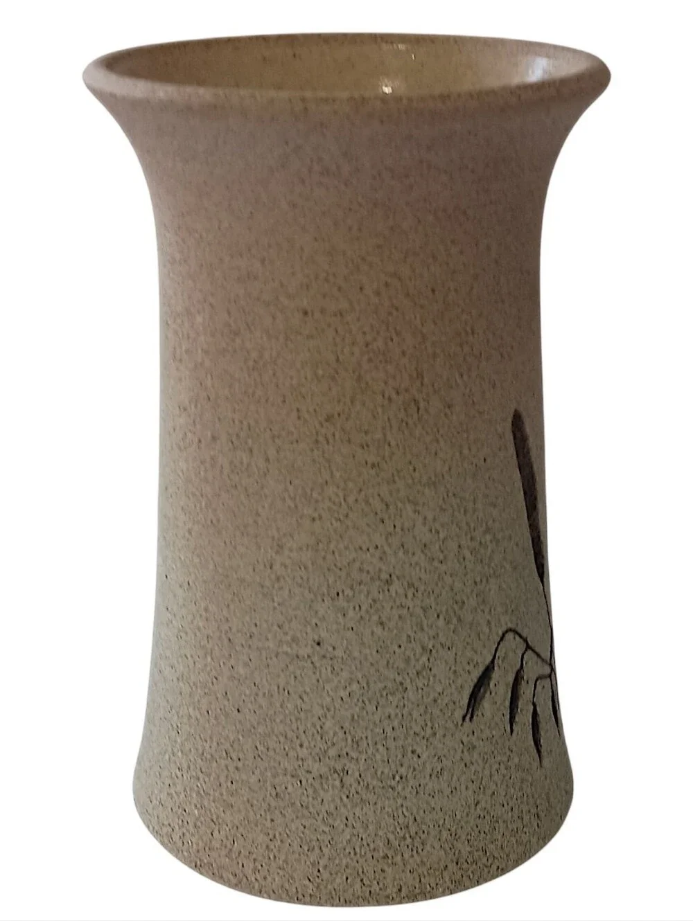 Vtg Mattison Studio Pottery Vase Wheat Grass Neutral Organic Wabi Sabi Farmhouse
